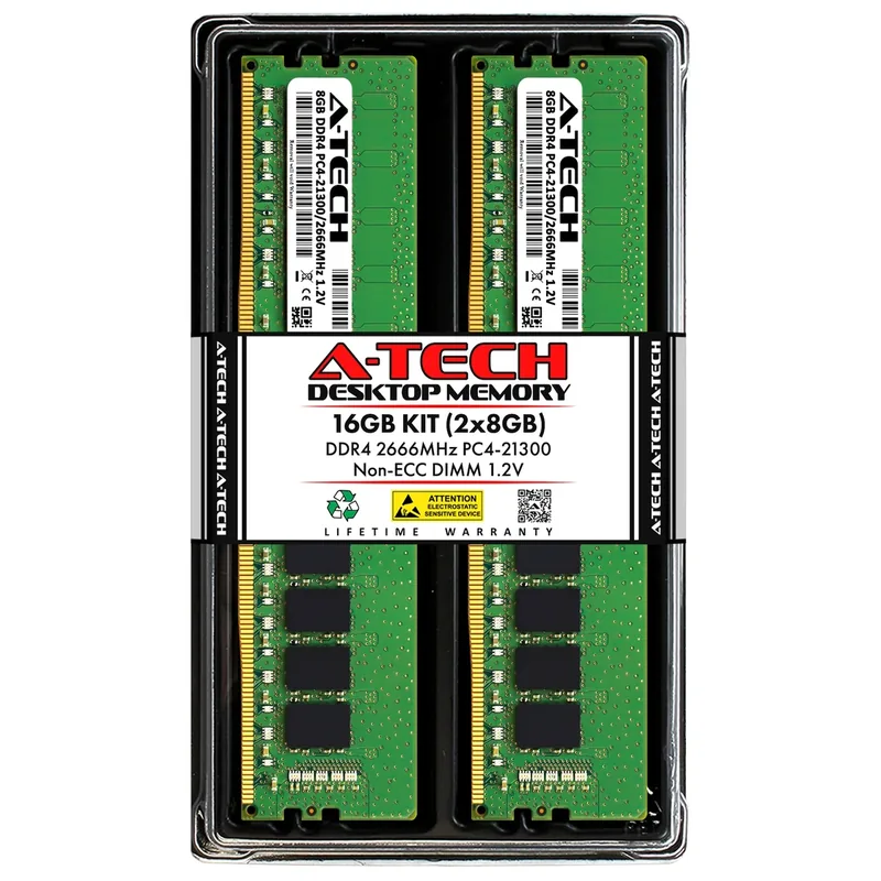 A-Tech 16GB DDR4-2666 UDIMM Kit 32GB Kit (2x16GB)