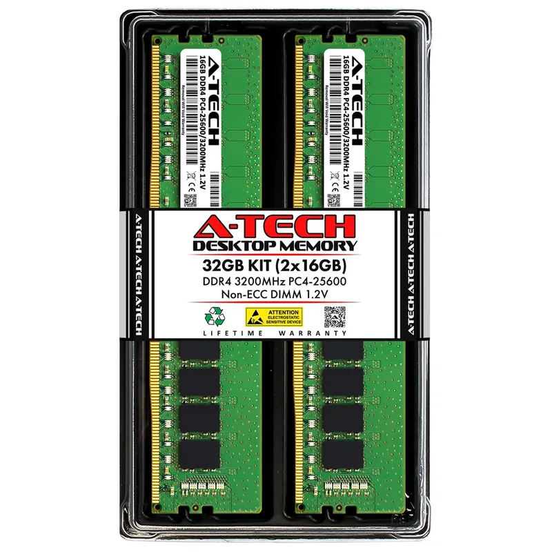 A-Tech 32GB DDR4-3200 UDIMM Kit 32GB Kit (2x16GB)